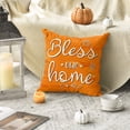 thumbnail image 6 of Sm:)e Blesse Sunflower Scarecrow Pumpkin Fall Throw Pillow Cover 18x18 Inch Set of 4, Autumn Decorative Outdoor Cushion Cover for Sofa Couch, 6 of 8