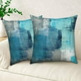 thumbnail image 6 of Turquoise Grey Throw Pillow Covers 18x18 Set of 2,Teal Modern Abstract Decorative Pillowcases for Sofa Couch Living Room, 6 of 6