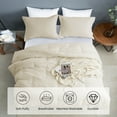 thumbnail image 4 of MERITLIFE Beige Comforter Queen Size Set, Lightweight Plain Bedding Comforters Sets, All Season Fluffy Bed Set (90x90In Comforter & 2 Pillowcases), 4 of 11