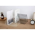 thumbnail image 4 of TACYKIBD 2 Pcs Magazine Holder,Newspapers Holder,Letters Storage,Desktop File Sorter Organizer Triangle Bookshelf Decor Home Office,White, 4 of 9