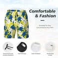 thumbnail image 4 of Kdxio Lilies Flowers Print Men's Swim Trunks with Compression Liner 7 Inch Inseam Quick Dry Swim Shorts, 4 of 7