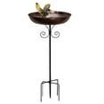 thumbnail image 4 of Vintage Wrought Iron Bird Bath with Stand, 31" Tall Outdoor Garden Decoration & Feeder, Large Water Bowl for Wild Birds - Adjustable Height, Durable & Easy to Clean Metal Birdbath, 4 of 8