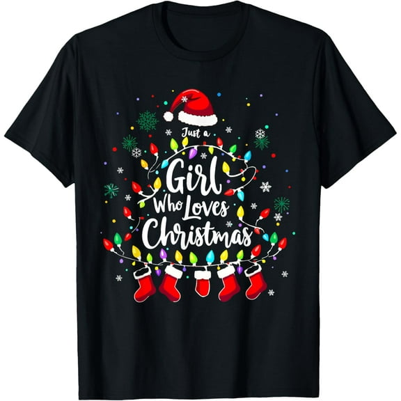 Merry Christmas Just A Girl Who Loves Christmas Tree Xmas T-Shirt