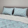 thumbnail image 2 of Winter Comforter & Sham Bedding Set, Snowflake Shapes Xmas Celebration Winter Season Holiday Happy New Year Noel, 3 pcs Duvet Set Microfiber Filling Quilt, 5 Sizes, Pale Blue and White, by Ambesonne, 2 of 4