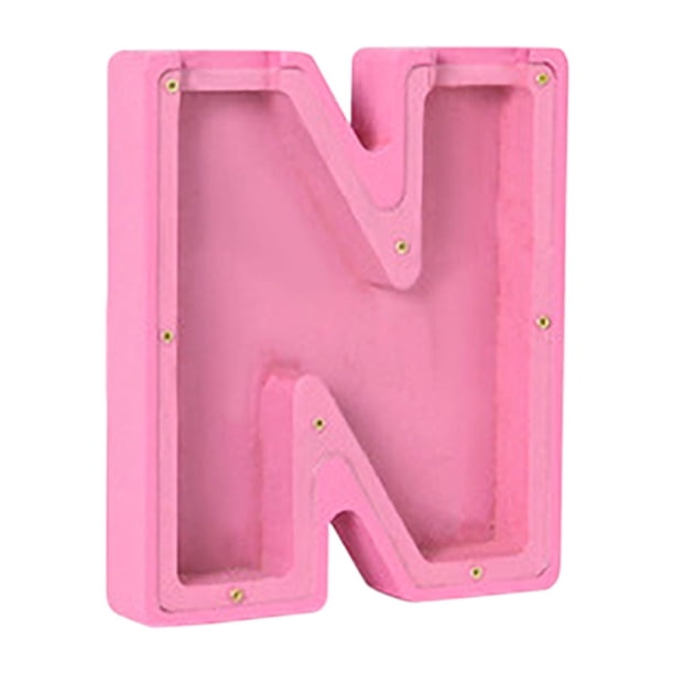Hucha de madera personalizada para niños | Hucha con nombre y letras (26 letras del alfabeto) | Hucha educativa para niños y niñas | Decoración para dormitorio y sala de estar