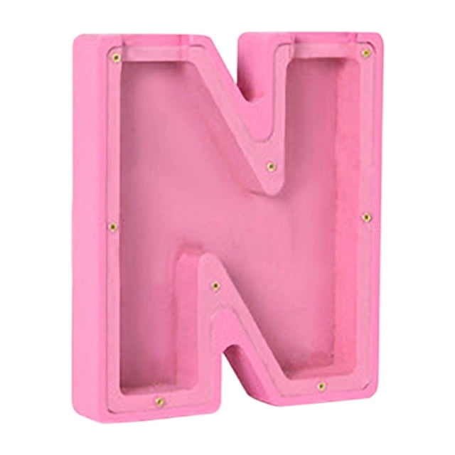 Fiudx Hucha de Madera Personalizada, Diseño de 26 Letras Del Alfabeto, Pegatinas de Nombre Diy, Juguete Educativo, Decoración para Dormitorio y Sala de Estar, Regalo de Cumpleaños Perfecto, Tamaño de