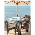 thumbnail image 3 of Outdoor Tablecloths with Umbrella Hole & Zipper, Seahorse Coastal 54x54 Inch Square Tablecloths, Summer Nautical Starfish Coral Ocean Waterproof Table Cloth, Patio/Pool/Picnic Table Covers, 3 of 8