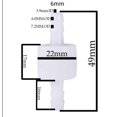 thumbnail image 2 of Vallaes 6mm Straight Push Plastic Check Valve Water Non-Return Valves Single Phase Quick Connect Fittings Inline Air Check Valve for Fuel Gas Liquid Air，Starlight，10pcs, 2 of 2