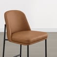 thumbnail image 2 of ReNest 27" Counter Height Bar Stools Set of 2 for Kitchen Island, Faux Leather Upholstery, Saddle Brown, 2 of 8
