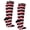 Black / White / Red, variant on COUVER Womens 0.5 Inch Thin Stripe Cotton Knee High Socks Black Bright Green 2 Pairs (Womens)