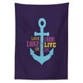 thumbnail image 3 of Ambesonne Live Laugh Love Tablecloth Rectangular Table Cover, Nautical Anchor, 52"x70", Multicolor, 3 of 4