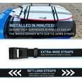 thumbnail image 5 of Surfboard Tie Down Straps for Roof Rack, Extra Long (15ft) & Wide (1.5"), No-Scratch Silicone Buckles, Surfboard Straps for Roof Rack, Ideal to Secure a Paddle Board Kayak Canoe SUP on a Car, 5 of 8