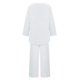thumbnail image 5 of ICHUANYI Clearance Women Casual 2 Piece Outfits Long Sleeves Cotton Linen Tops Skinny Long Pants Round Neck Sets(White, L) ICHUANYI WER2023081106657, 5 of 5