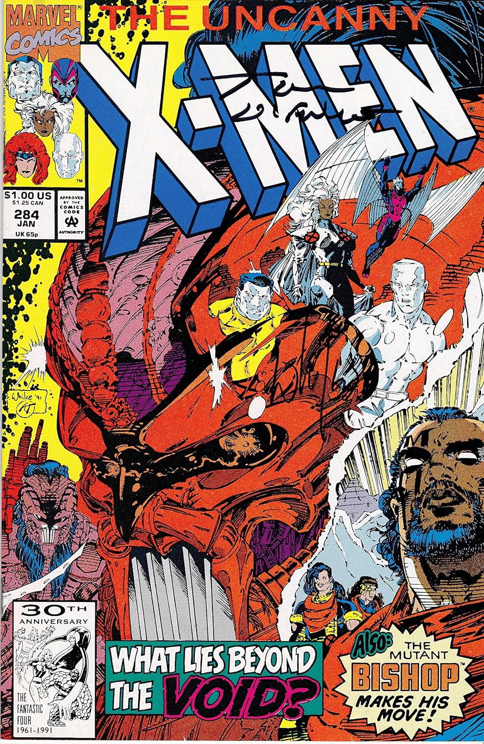 Uncanny X-Men #284 Signed Tom Defalco and Whilce Portacio