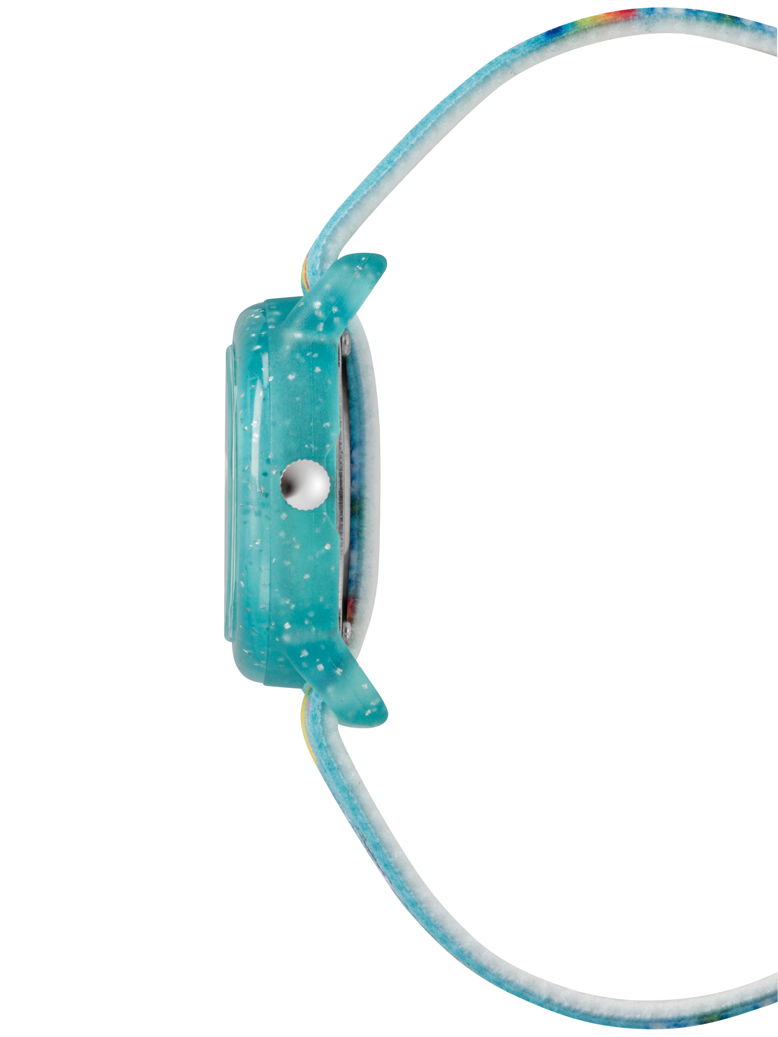 Timex Girls Time Machines Teal/Rainbows & Unicorns Watch, Elastic Fabric Strap