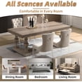 thumbnail image 5 of Westice Dining Chairs Set of 2, Button Tufted Velvet Chairs for Kitchen, Mid-Century Armless Chairs with Rivet Trim Metal Pull Ring Large Back Acrylic Legs, Beige, 5 of 10