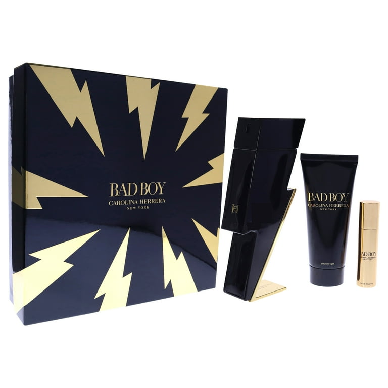 CAROLINA HERRERA BAD BOY 3PC GIFT SET - 3.4OZ EDT + 3.4OZ SHOWER GEL +