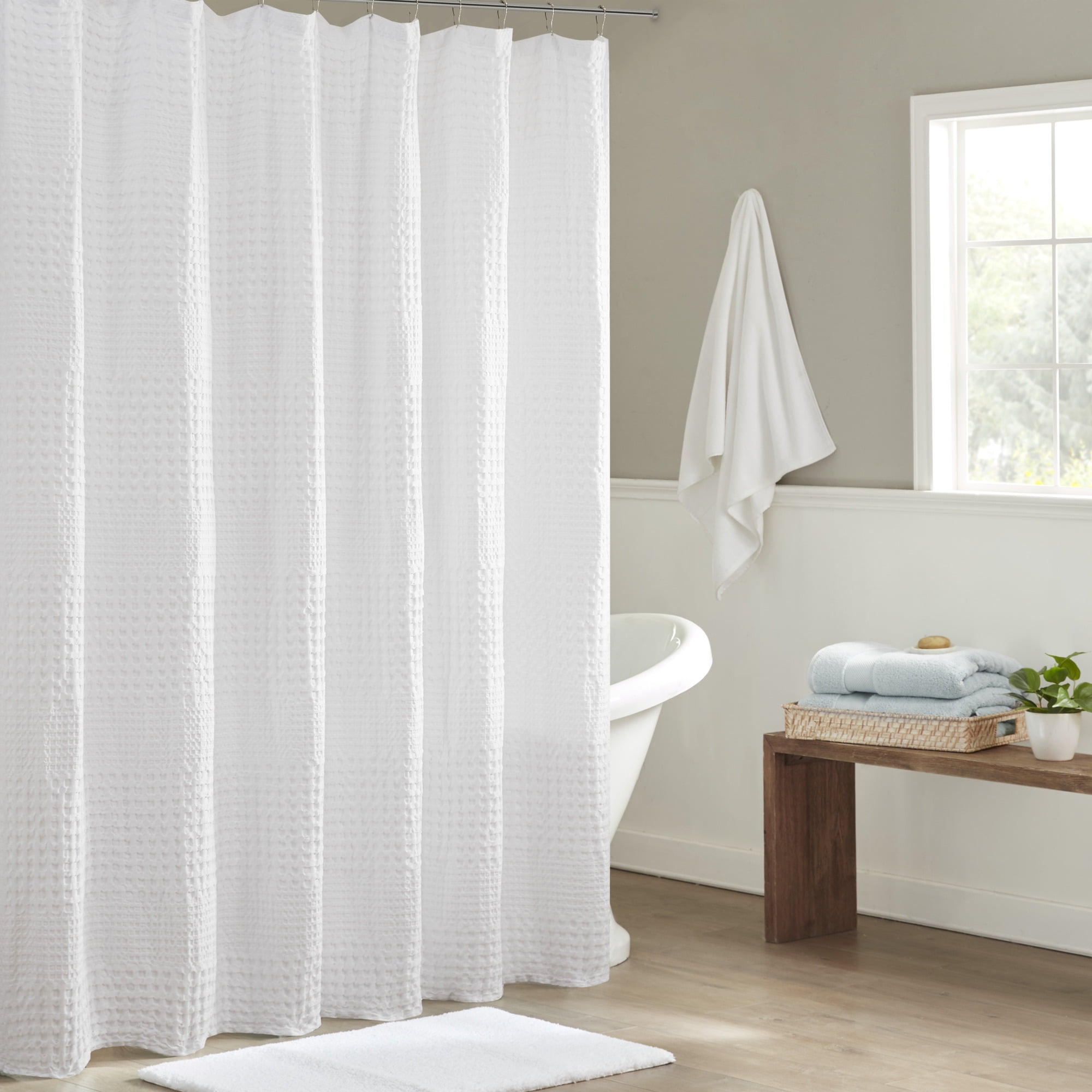 Home Essence Orinn Super Waffle, The Texture Collection Shower Curtain