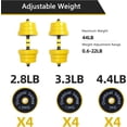 thumbnail image 4 of Tuekys 2 in 1 44LBS Adjustable Dumbbell Set, Free Weight Set Used as Dumbbell and Barbell for Home Gym Fitness Workout Equipment, 4 of 7