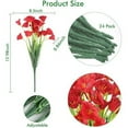 thumbnail image 6 of Sinhoon 6 Bundles Artificial Flowers Outdoor UV Resistant Flowers No Fade Faux Plastic Plants Garden Porch Window Box Decorating (Red), 6 of 9