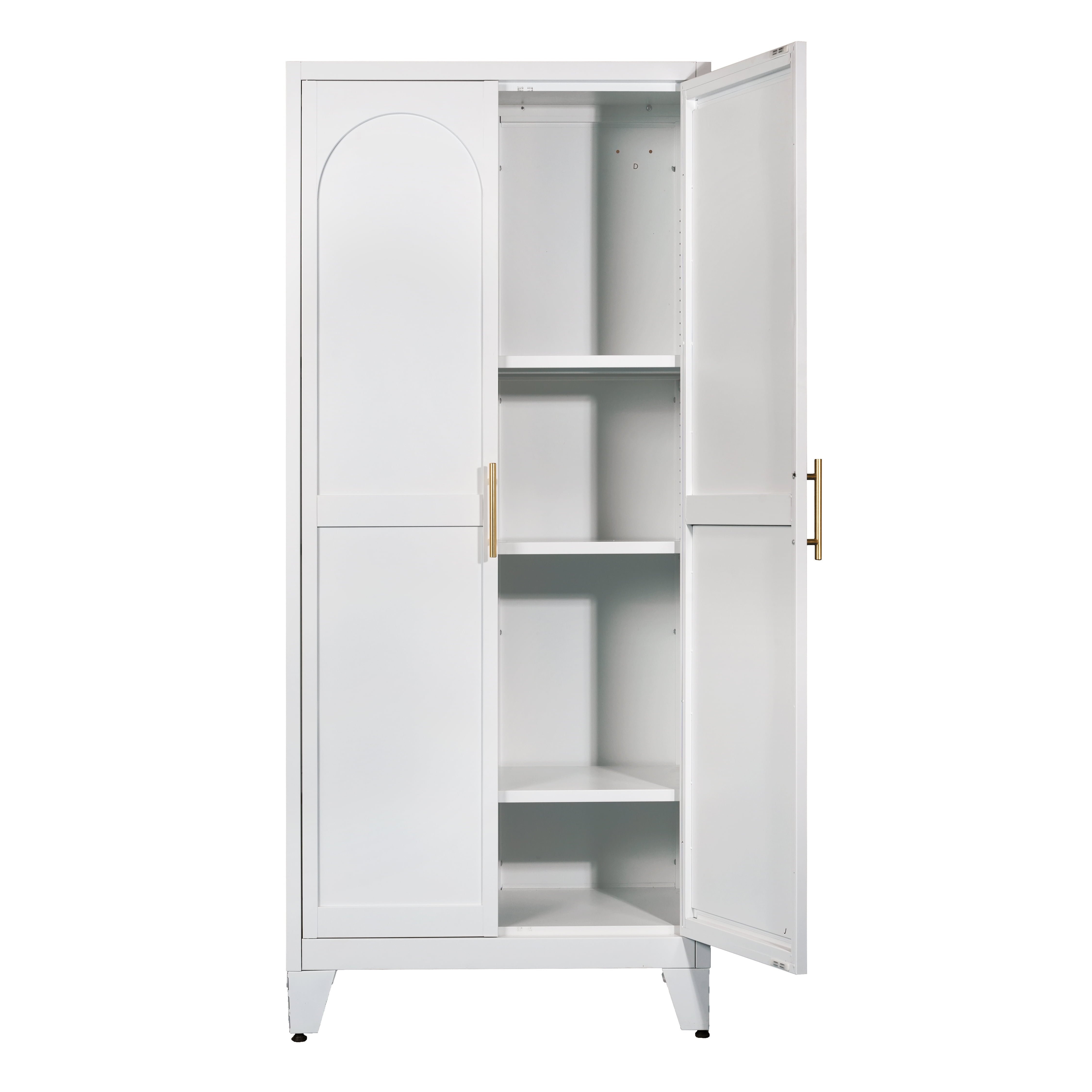 White Steel Storage Cabinet - 70.87 in H x 31.5 in W for Living Room