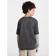 thumbnail image 3 of Weekend Academy Boys Layered Look Graphic Tee with Long Sleeves, Sizes 4-18, 3 of 5