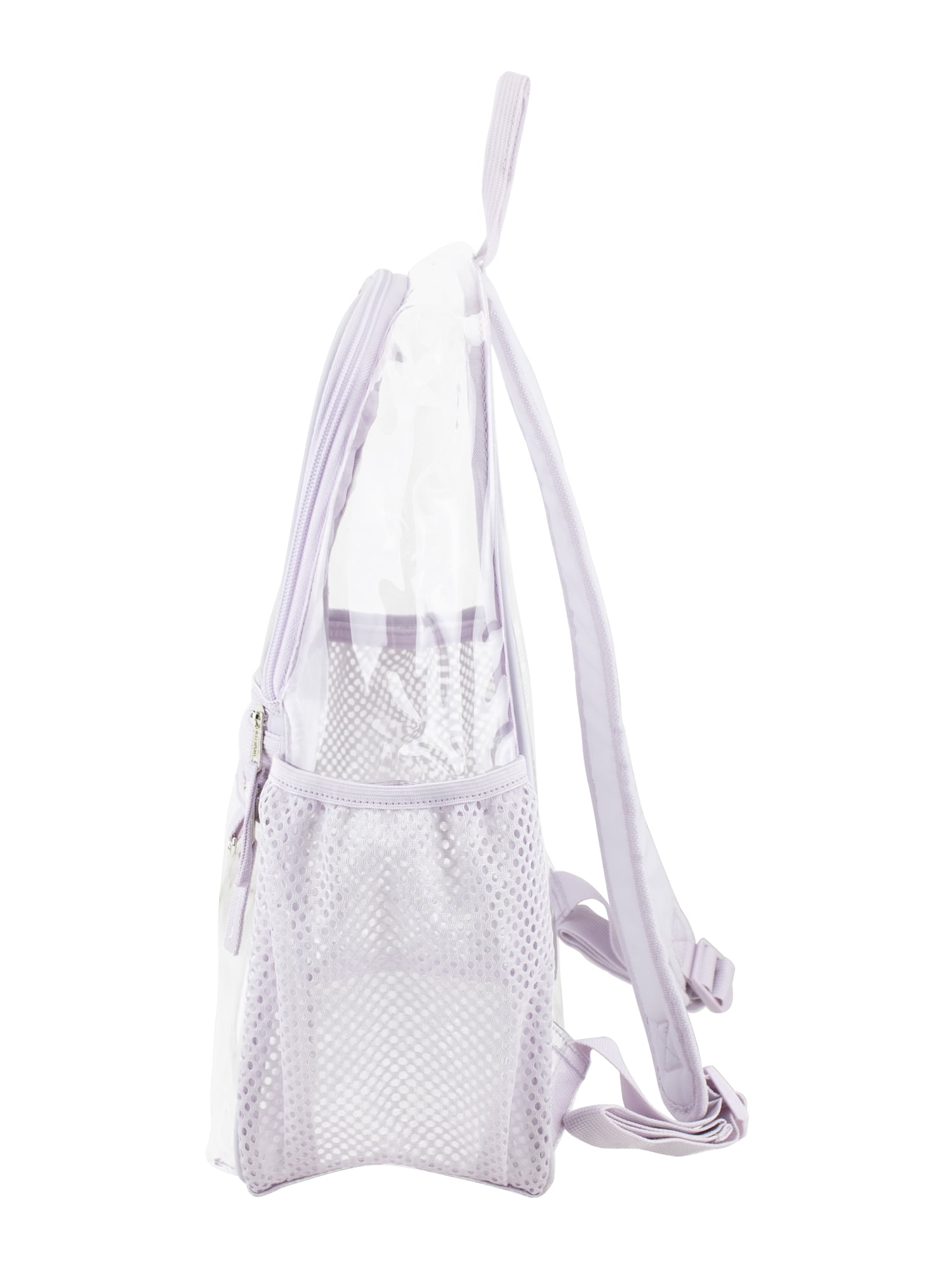 Eastsport Clara Clear Backpack Bundle w/ Zipper Pouch, Lavender Fog