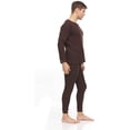thumbnail image 3 of SOCKS'NBULK 6 Pack of 2pc Thermal Sets for Men, Base Layer Long Johns Underwear, Top & Bottom, Cotton, Solid Colors (XX-large, Brown), 3 of 5