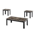 thumbnail image 2 of 3-piece Table Set: Rectangular Coffee, Square End, Faux Marble, Traditional - Enhance Home Decor, 2 of 3