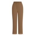 thumbnail image 4 of CHUMUD Cotton Soft Wide Leg Pants for Petite Women High Waist Casual Relaxed Straight Leg Baggy Pants with Pockets, 4 of 7