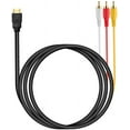 thumbnail image 4 of HDMI to RCA Cable, 1080P HDMI Male to 3 rca Video Audio AV Connector Adapter Cable Cord One-Way Transmission from HDMI to RCA for TV 1080P, 4 of 4