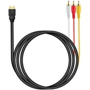 HDMI to RCA Cable, 1080P HDMI Male to 3 rca Video Audio AV Connector Adapter Cable Cord One-Way Transmission from HDMI to RCA for TV 1080P