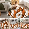 thumbnail image 5 of Round Rug 4Ft Washable Non-Slip, Burnt Orange White Moire Circle Area Rugs for Living Room Bedroom, Modern Abstract Art Indoor Floor Mats Carpet Runner for Home Decor Aesthetic, 5 of 8