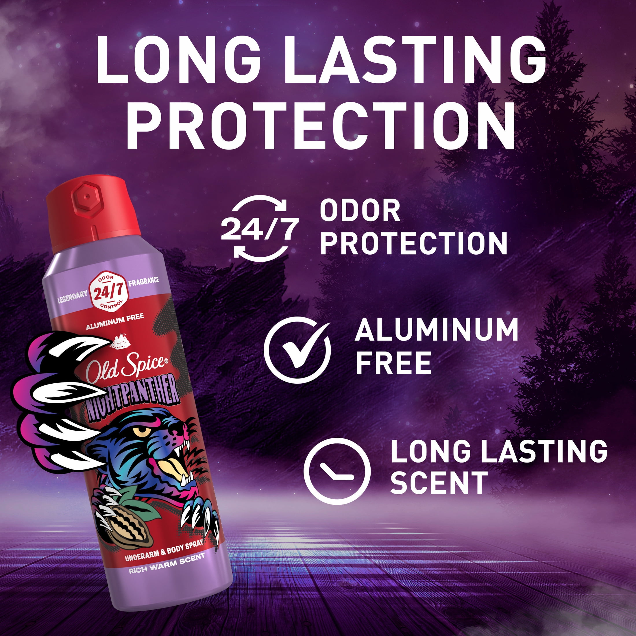 Old Spice NightPanther Body Spray for Men, 5.1 oz