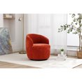 thumbnail image 4 of Jopath Swivel Accent Armchair, Barrel Chair With Black Powder Coating Metal Ring Chenille Fabric Accent Chair for Living Room Bedroom Reading Waitingroom Orange, 4 of 9