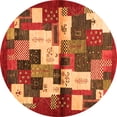 thumbnail image 1 of Ahgly Company Indoor Round Abstract Orange Contemporary Area Rugs, 6' Round, 1 of 1