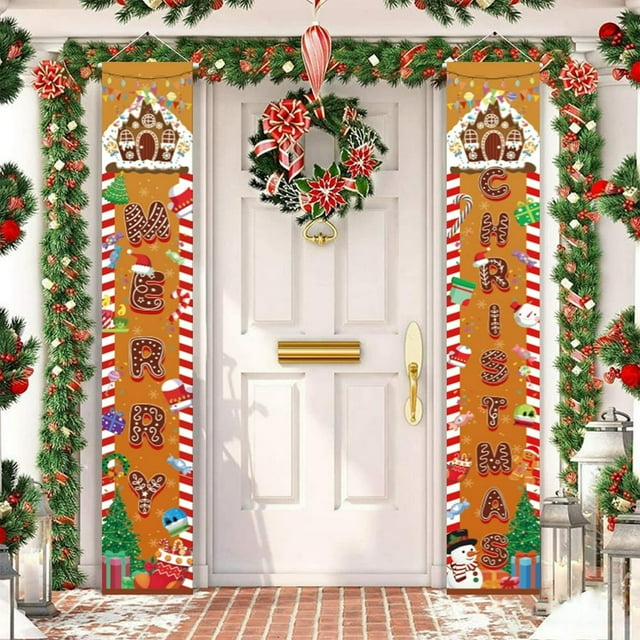 Christmas Hanging Banner Decorative Exquisite Useful Christmas Door Hanging Banner