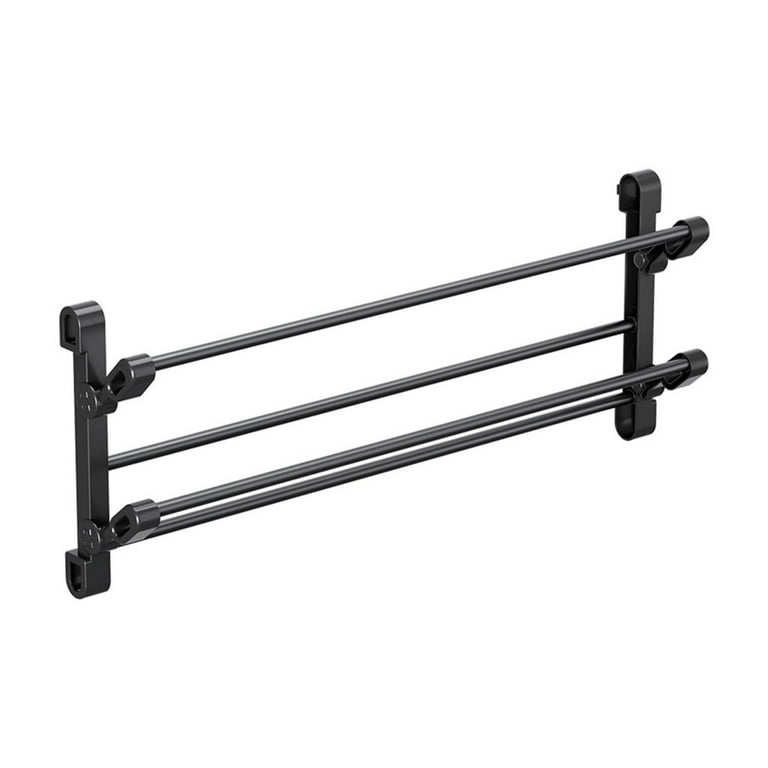 JGJJUGN Black Stainless Steel Wall Mounted Foldable Shoe Rack with