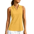 thumbnail image 2 of Women's Sleeveless Golf Tank Tops Collared V Neck Comfortable Breathable Casual Athletic Tennis Shirts Daily Wear Yellow XXL, 2 of 9