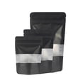 thumbnail image 2 of CCOCC 100Pcs Stand Up Mylar Foil Food Storage Bag Smell Proof Resealable Zip Seal Pouch Bags with Matte Window Black 3.5"x5" (9x13cm), 2 of 7