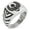 Silver, variant on Stainless Steel Scarab Beetle Sacred Sun Chevron Pattern Biker Style Polished Ring