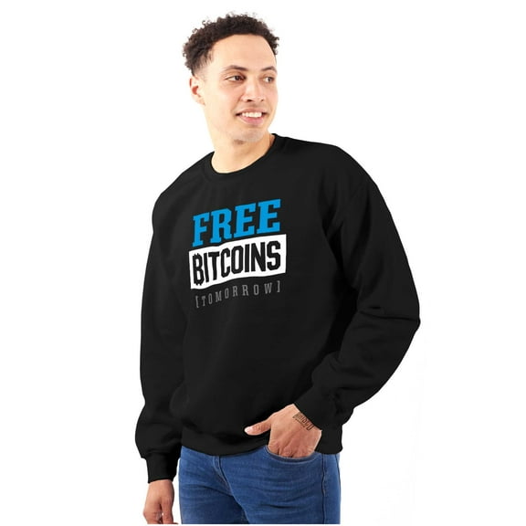 Free Bitcoins Tomorrow Cryptocurrency Unisex Plus Fleece Graphic Sweatshirt Brisco Brands 5X