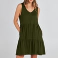 thumbnail image 1 of Gspmoly Robes d'Été pour Femmes, Mode Femmes Été Décontracté Col en V Manches Courtes Taille Haute Robe Mini Robe de Cocktail Liquidation, 1 of 9