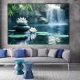 thumbnail image 2 of Mudket Framed Canvas Wall Art Zen White Balancing Stones Bamboo Waterfall Pond Prints Wall Decor Print Ready to Hang for Bathroom Bedroom Office Calming Wall Art - 12"L x 8"W, 2 of 10