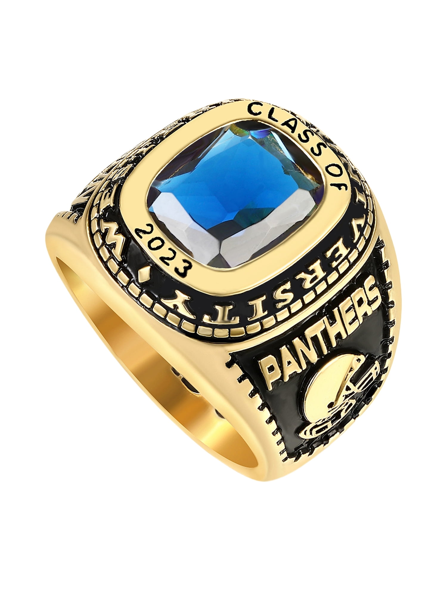 Mementos PJM Customized Men's Class Rings Sterling Silver for High School or College-Classic