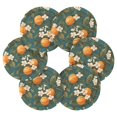 thumbnail image 7 of Yayeee 6 PCS Drink Coasters with Holder Set Woven Absorbent Round Tabletop Hot Pad, Green Floral Orange, 7 of 7