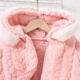 thumbnail image 6 of MEZZALL Kids Winter Girls Hooded Jacket With Jacquard Pattern Cozy Plush Long Sleeve Outerwear Solid Color Cold Weather Coats Birthday Child Streetwear, 6 of 9