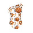 thumbnail image 4 of Yiaed Cute Squirrel Print Women One Piece Swimsuits Tummy Control One Shoulder Bathing Suits Pattern Ruffle Swimwear-Medium, 4 of 8