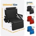 thumbnail image 6 of Stadium Seat Foldable Padded Bleacher Chair with Backrest & Armrests Oxford Fabric Cup Holder and 4 Storage Pockets for Sports Concerts Camping Outdoor, 6 of 7