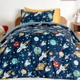 thumbnail image 2 of Sleep Zone Kids Bedding Comforter Set Full/Queen Size - Super Cute & Soft Kids Bedding 7 Pieces Set with Comforter, Sheet, Pillowcase & Sham (Rocket Galaxy), 2 of 7